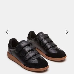 Steve Madden Suede Black Velcro Strap Sneakers